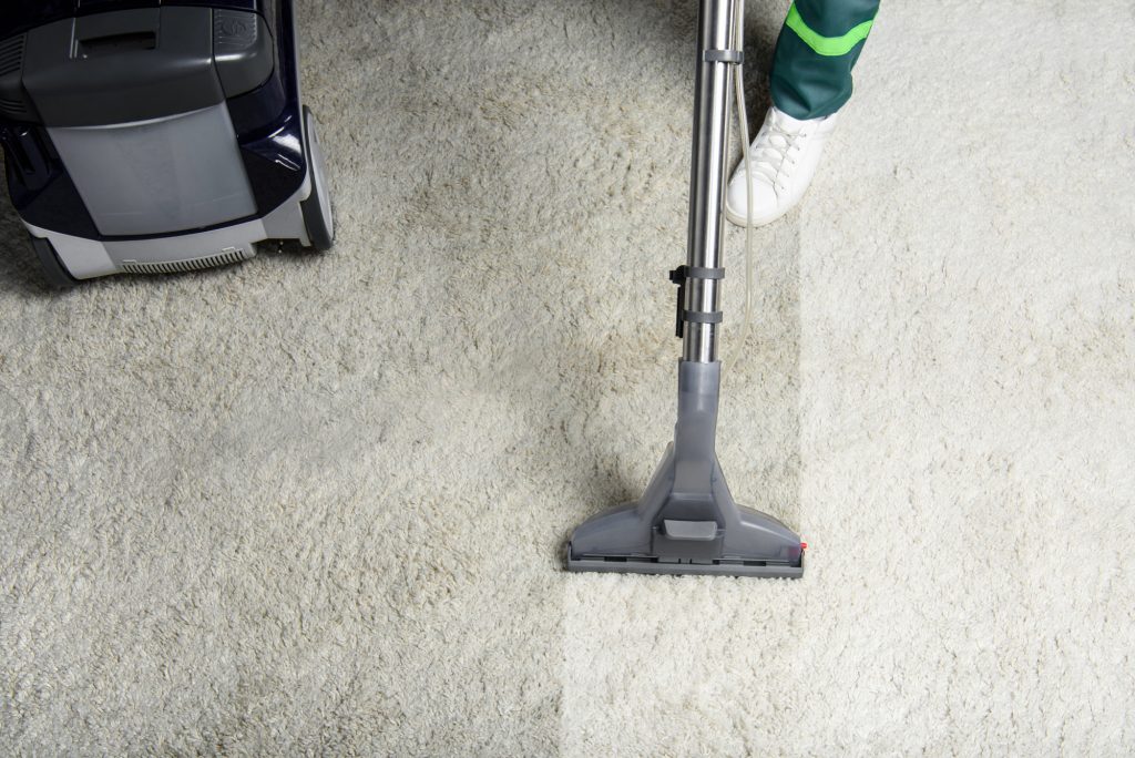Steam cleaning service in progress